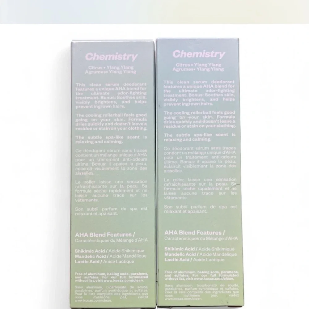 KOSAS Serum Deodorant Lot 2 NEW IN BOX Chemistry AHA Clean Beauty Serene Clean - Picture 4 of 7